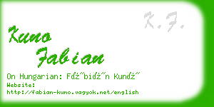 kuno fabian business card